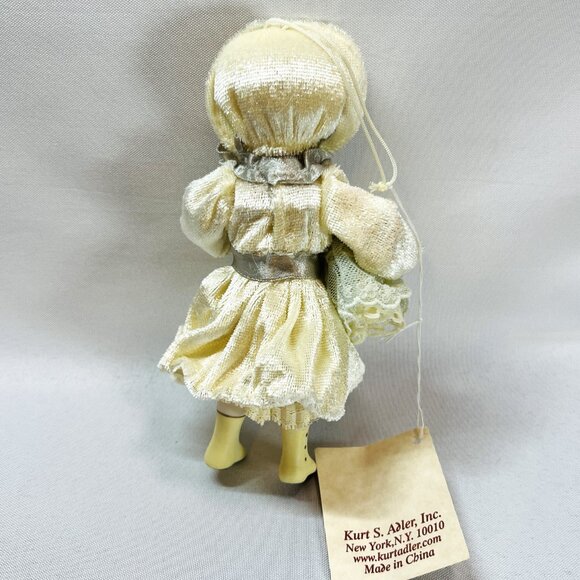 Kurt Adler Jocelyn Mostrom Porcelain Doll Fleur de Lis Winter Hanging Ornament - Picture 4 of 10